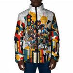 African American Inventions Padded Jacket Black Inventors Vintage Pop Collage Black History