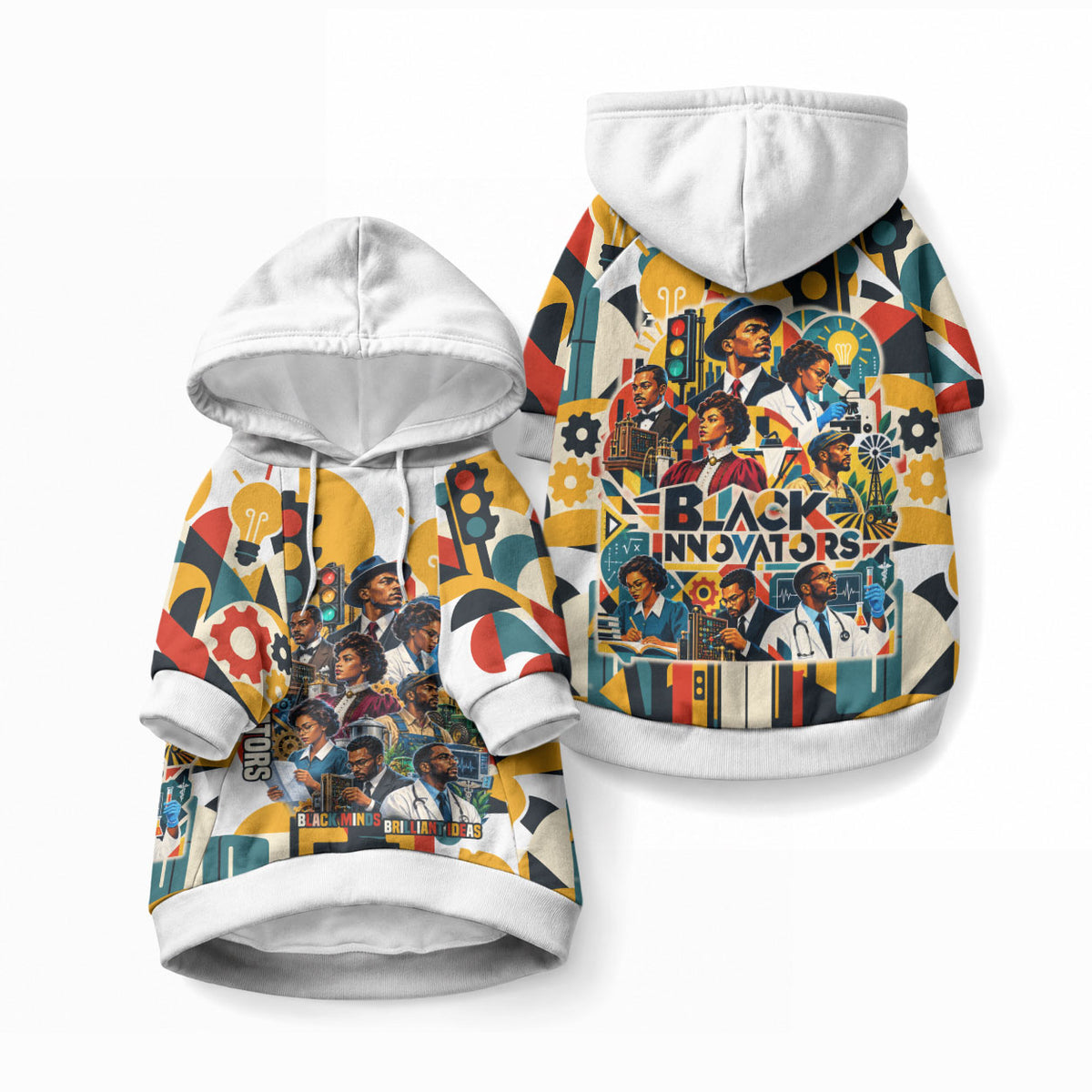 African American Inventions Pet Hoodie Black Inventors Vintage Pop Collage Black History