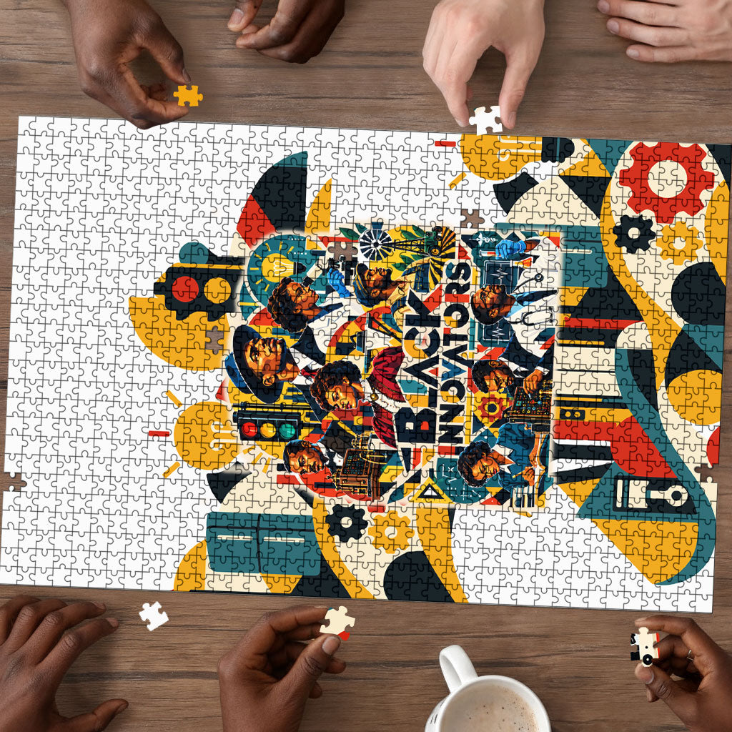 African American Inventions Puzzle Black Inventors Vintage Pop Collage Black History