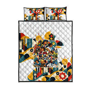 African American Inventions Quilt Bed Set Black Inventors Vintage Pop Collage Black History