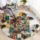 African American Inventions Round Carpet Black Inventors Vintage Pop Collage Black History
