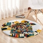 African American Inventions Round Carpet Black Inventors Vintage Pop Collage Black History