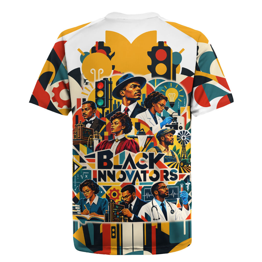 African American Inventions Rugby Jersey Black Inventors Vintage Pop Collage Black History
