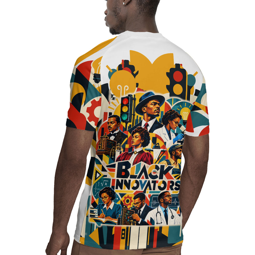 African American Inventions Rugby Jersey Black Inventors Vintage Pop Collage Black History