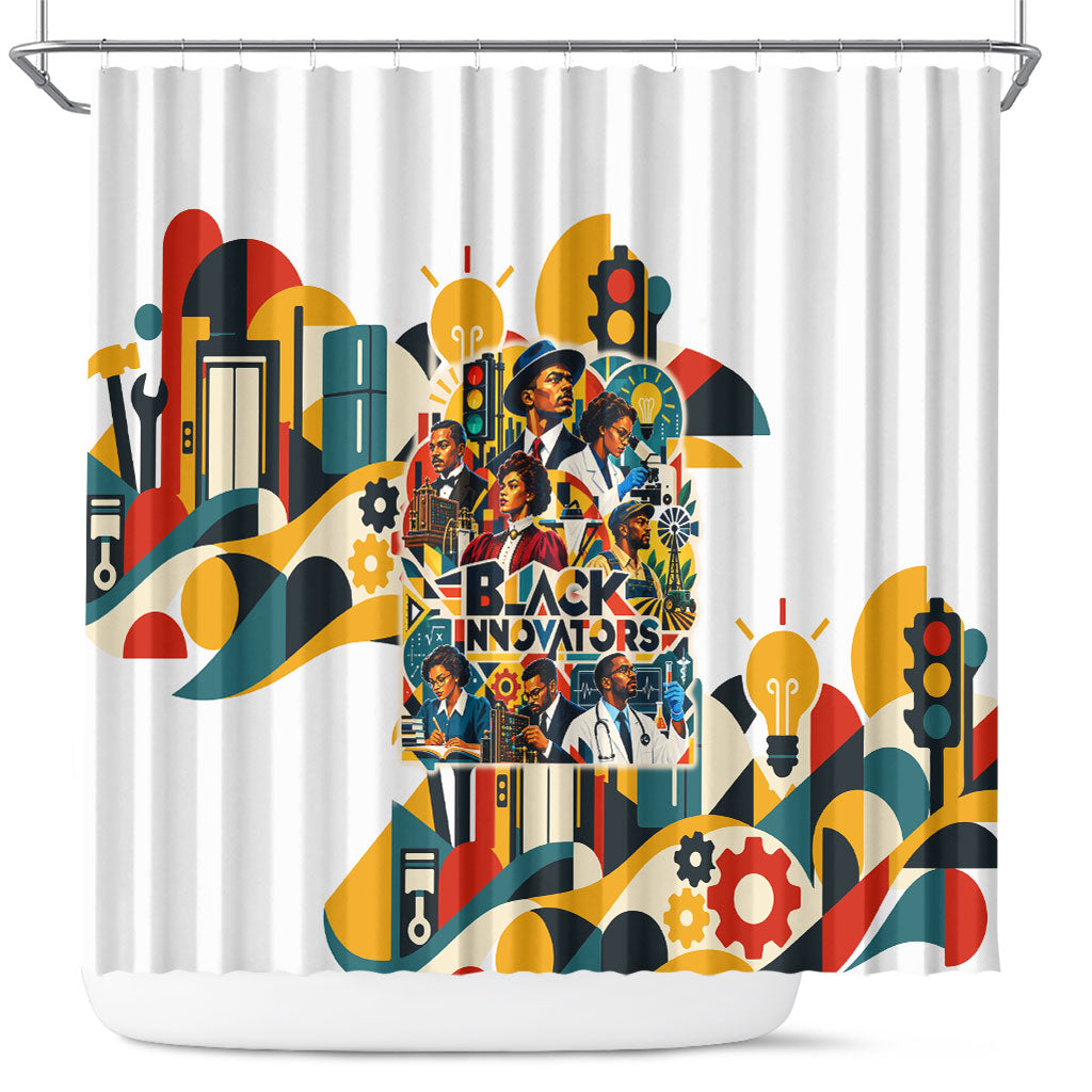African American Inventions Shower Curtain Black Inventors Vintage Pop Collage Black History
