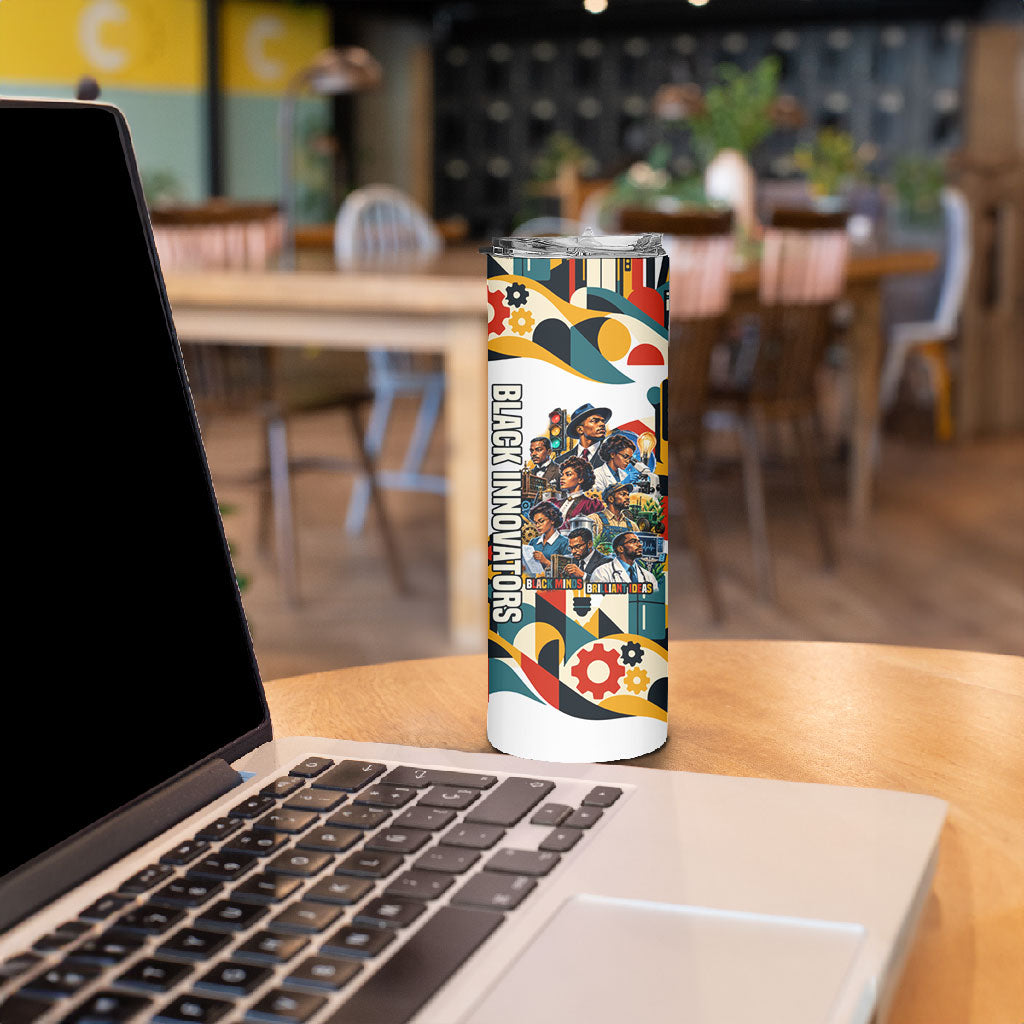 African American Inventions Skinny Tumbler Black Inventors Vintage Pop Collage Black History