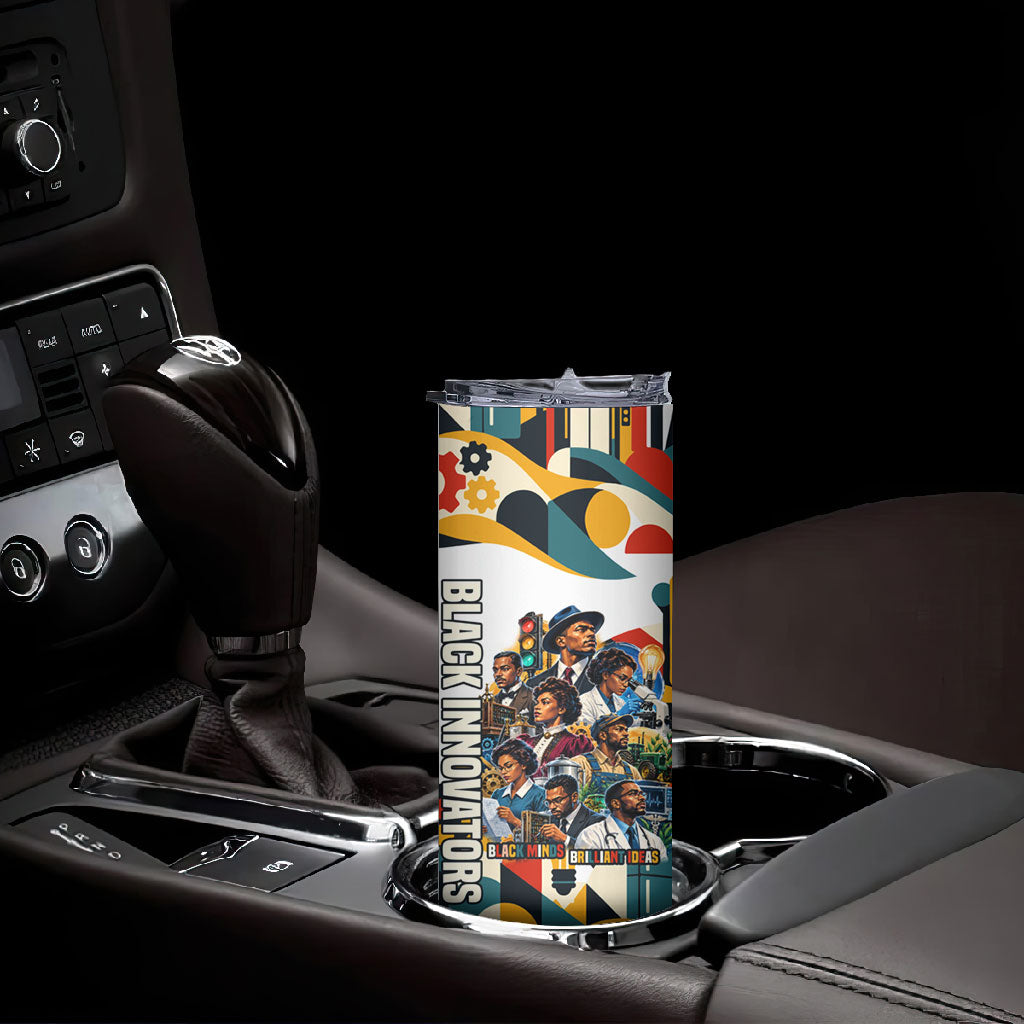 African American Inventions Skinny Tumbler Black Inventors Vintage Pop Collage Black History