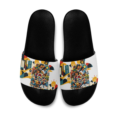 African American Inventions Slide Sandals Black Inventors Vintage Pop Collage Black History