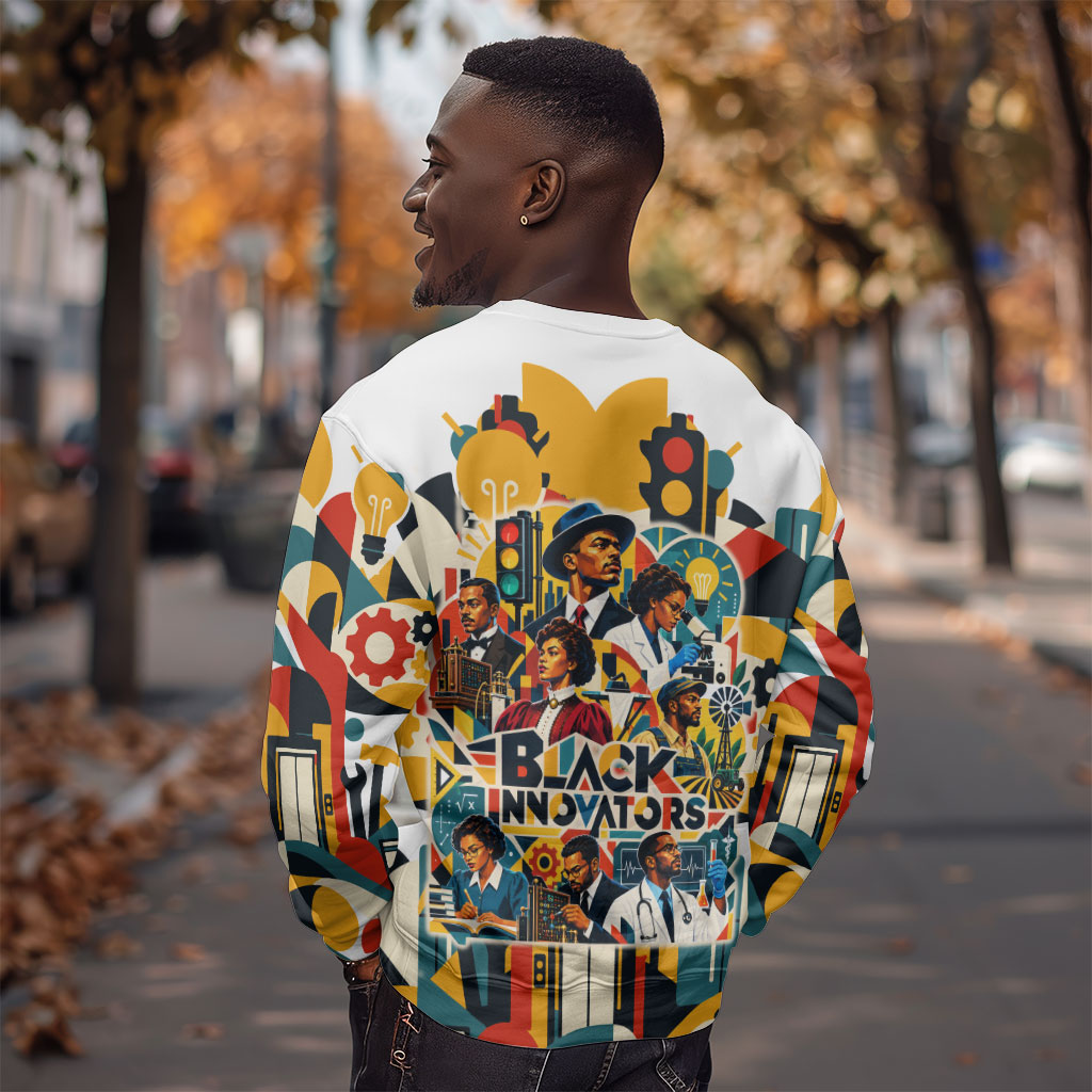 African American Inventions Sweatshirt Black Inventors Vintage Pop Collage Black History