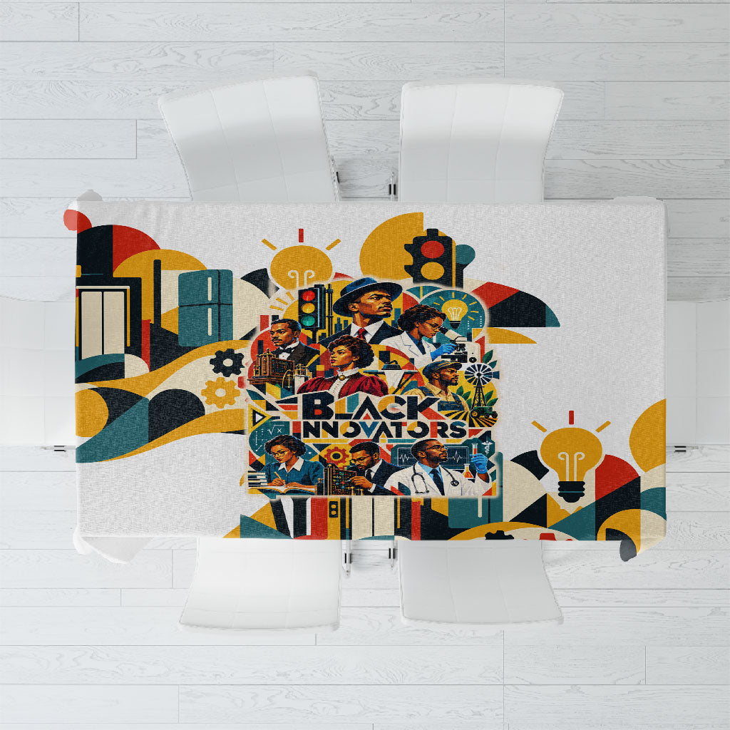 African American Inventions Tablecloth Black Inventors Vintage Pop Collage Black History
