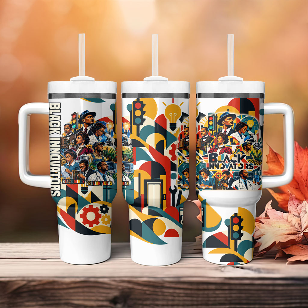 African American Inventions Tumbler With Handle Black Inventors Vintage Pop Collage Black History