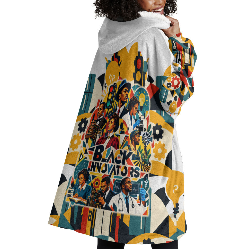 African American Inventions Wearable Blanket Hoodie Black Inventors Vintage Pop Collage Black History