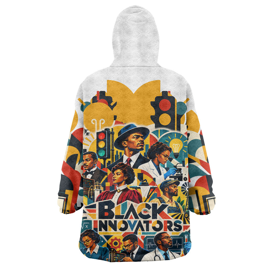 African American Inventions Wearable Blanket Hoodie Black Inventors Vintage Pop Collage Black History