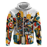African American Inventions Zip Hoodie Black Inventors Vintage Pop Collage Black History