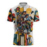 African American Inventions Zipper Polo Shirt Black Inventors Vintage Pop Collage Black History