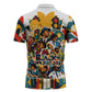 African American Inventions Zipper Polo Shirt Black Inventors Vintage Pop Collage Black History