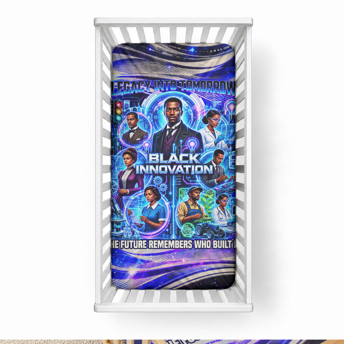 African American Inventions Black Inventors Baby Bed Cover Black Excellence Heritage Tribute - Futuristic Innovation