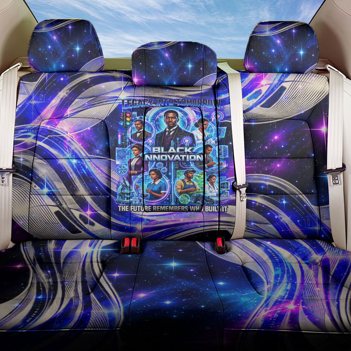 African American Inventions Black Inventors Back Car Seat Cover Black Excellence Heritage Tribute - Futuristic Innovation