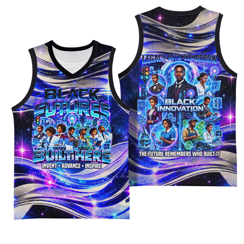 African American Inventions Black Inventors Basketball Jersey Black Excellence Heritage Tribute - Futuristic Innovation