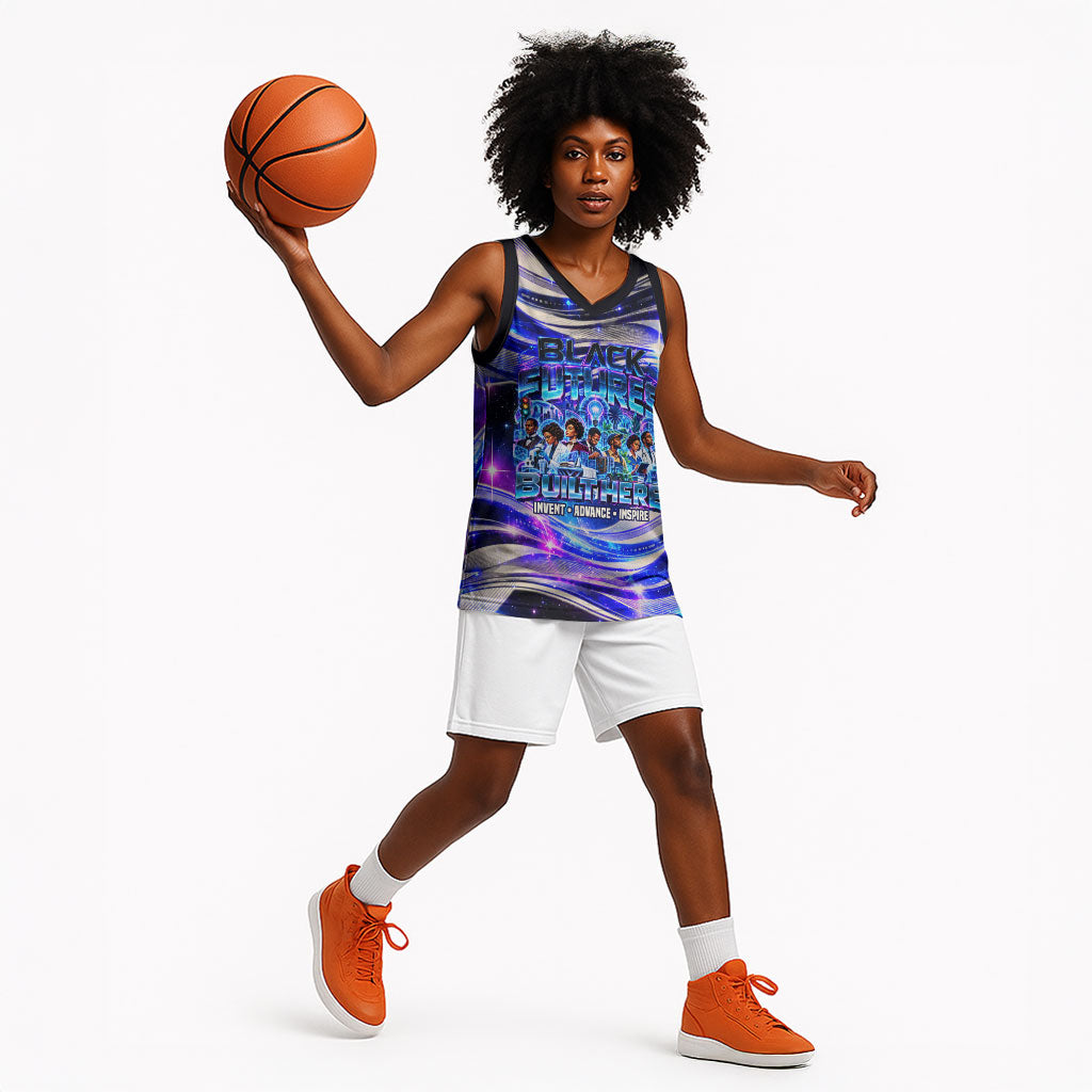 African American Inventions Black Inventors Basketball Jersey Black Excellence Heritage Tribute - Futuristic Innovation