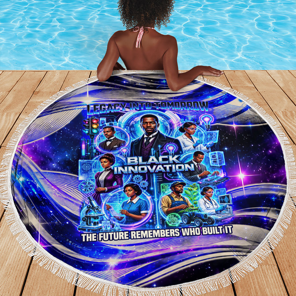 African American Inventions Black Inventors Beach Blanket Black Excellence Heritage Tribute - Futuristic Innovation