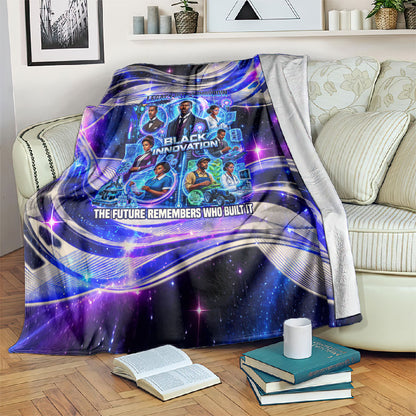 African American Inventions Black Inventors Blanket Black Excellence Heritage Tribute - Futuristic Innovation