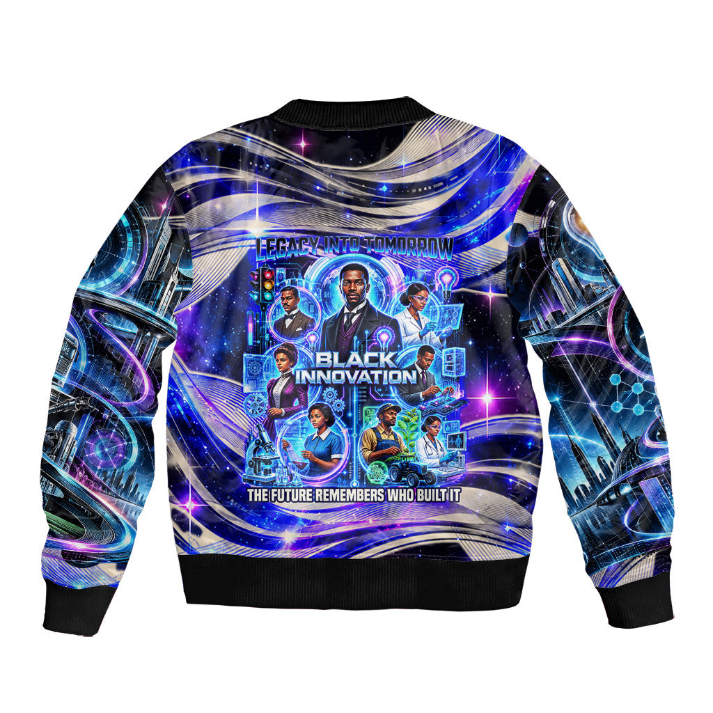 African American Inventions Black Inventors Bomber Jacket Black Excellence Heritage Tribute - Futuristic Innovation