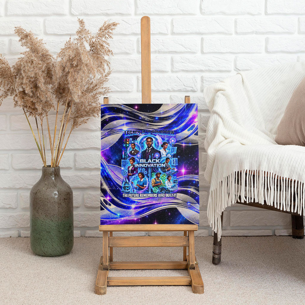 African American Inventions Black Inventors Canvas Wall Art Black Excellence Heritage Tribute - Futuristic Innovation