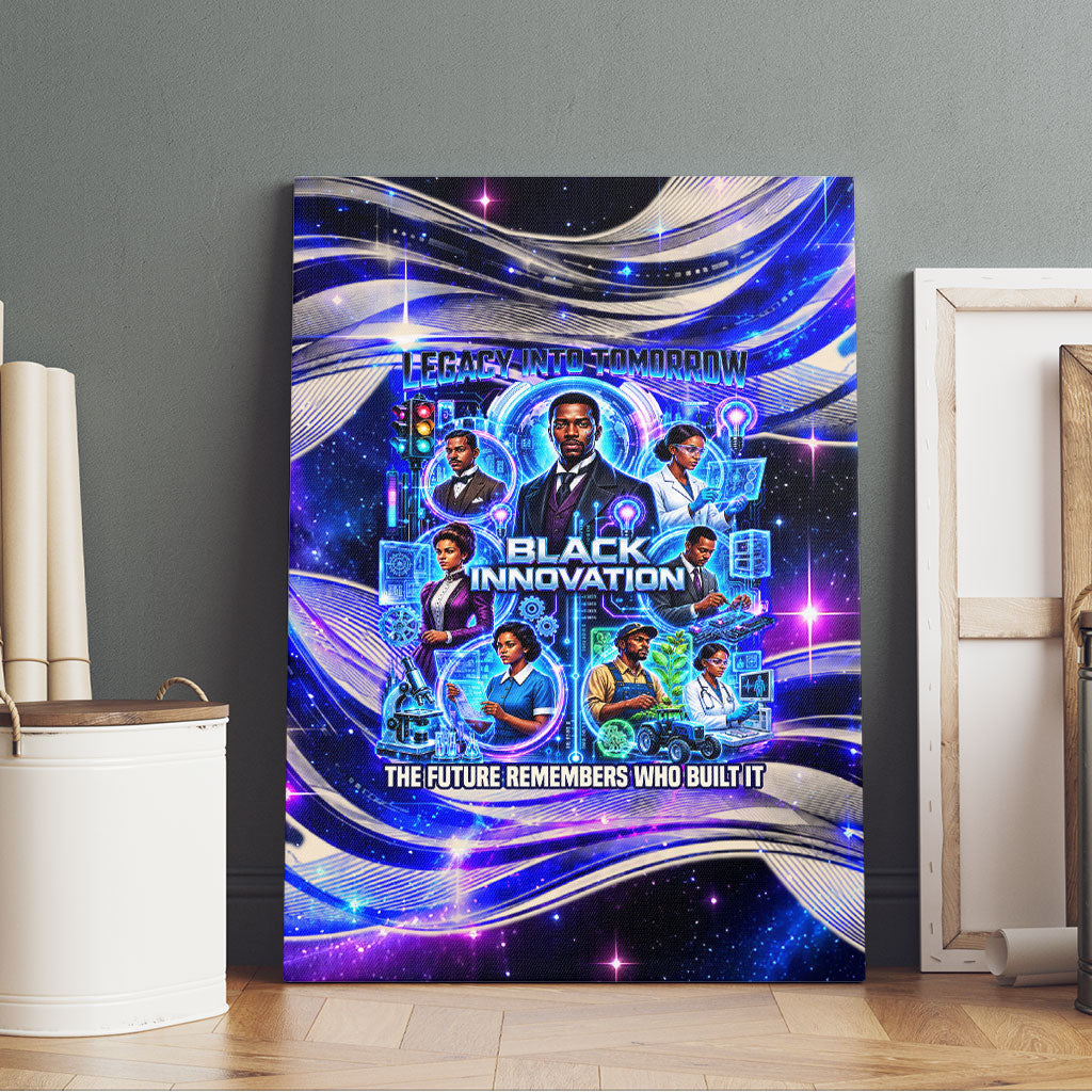 African American Inventions Black Inventors Canvas Wall Art Black Excellence Heritage Tribute - Futuristic Innovation