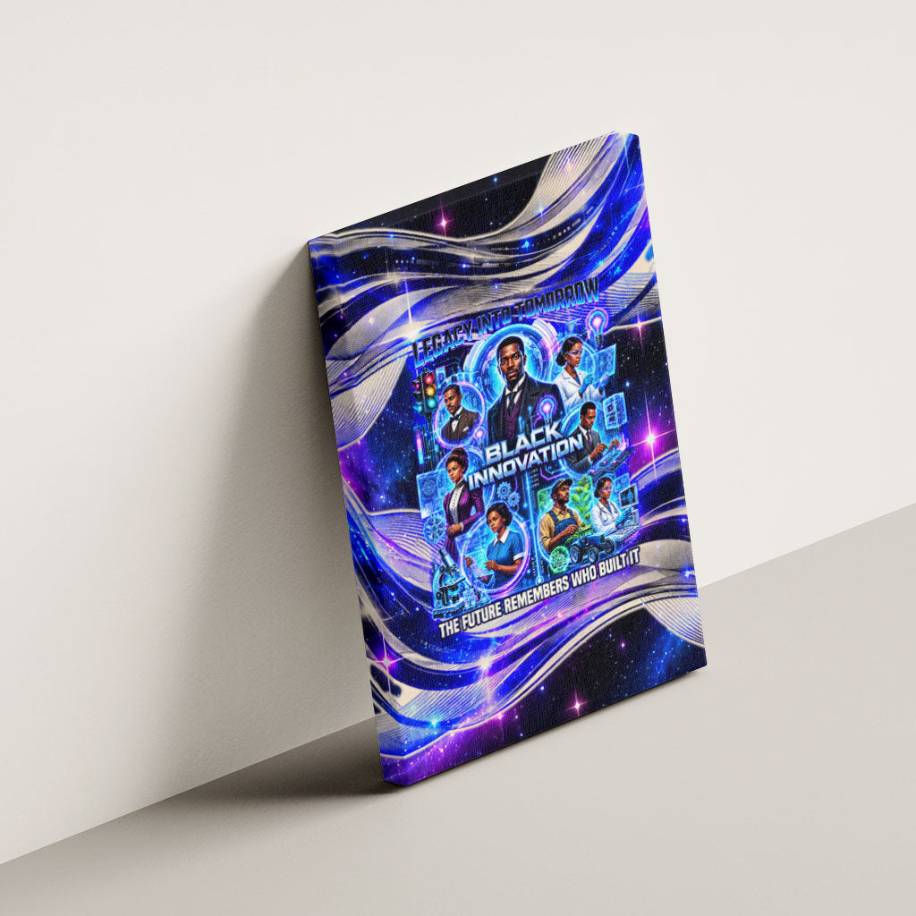 African American Inventions Black Inventors Canvas Wall Art Black Excellence Heritage Tribute - Futuristic Innovation