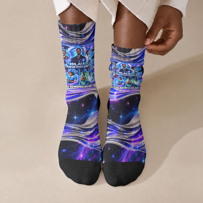 African American Inventions Black Inventors Crew Socks Black Excellence Heritage Tribute - Futuristic Innovation