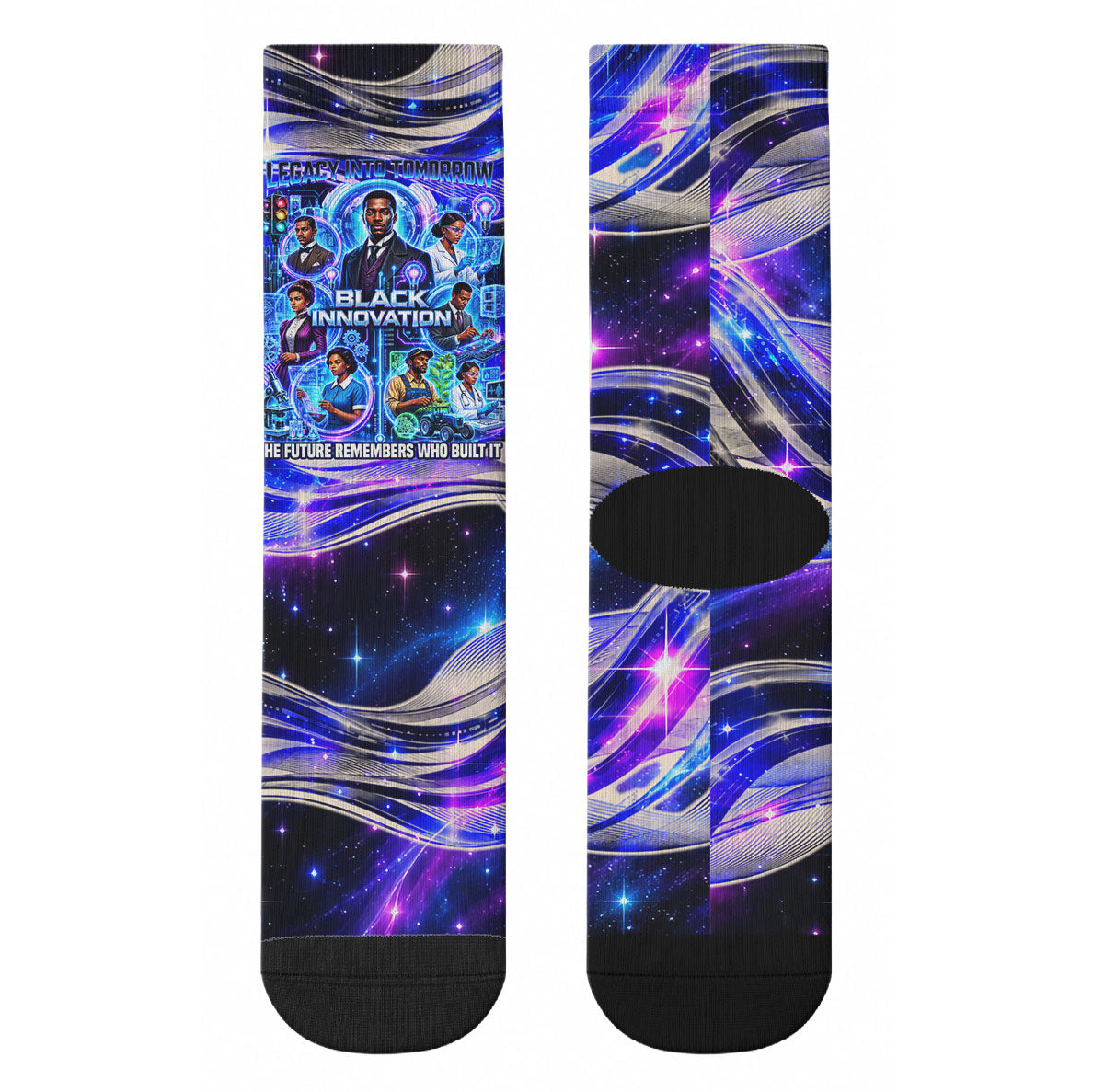 African American Inventions Black Inventors Crew Socks Black Excellence Heritage Tribute - Futuristic Innovation