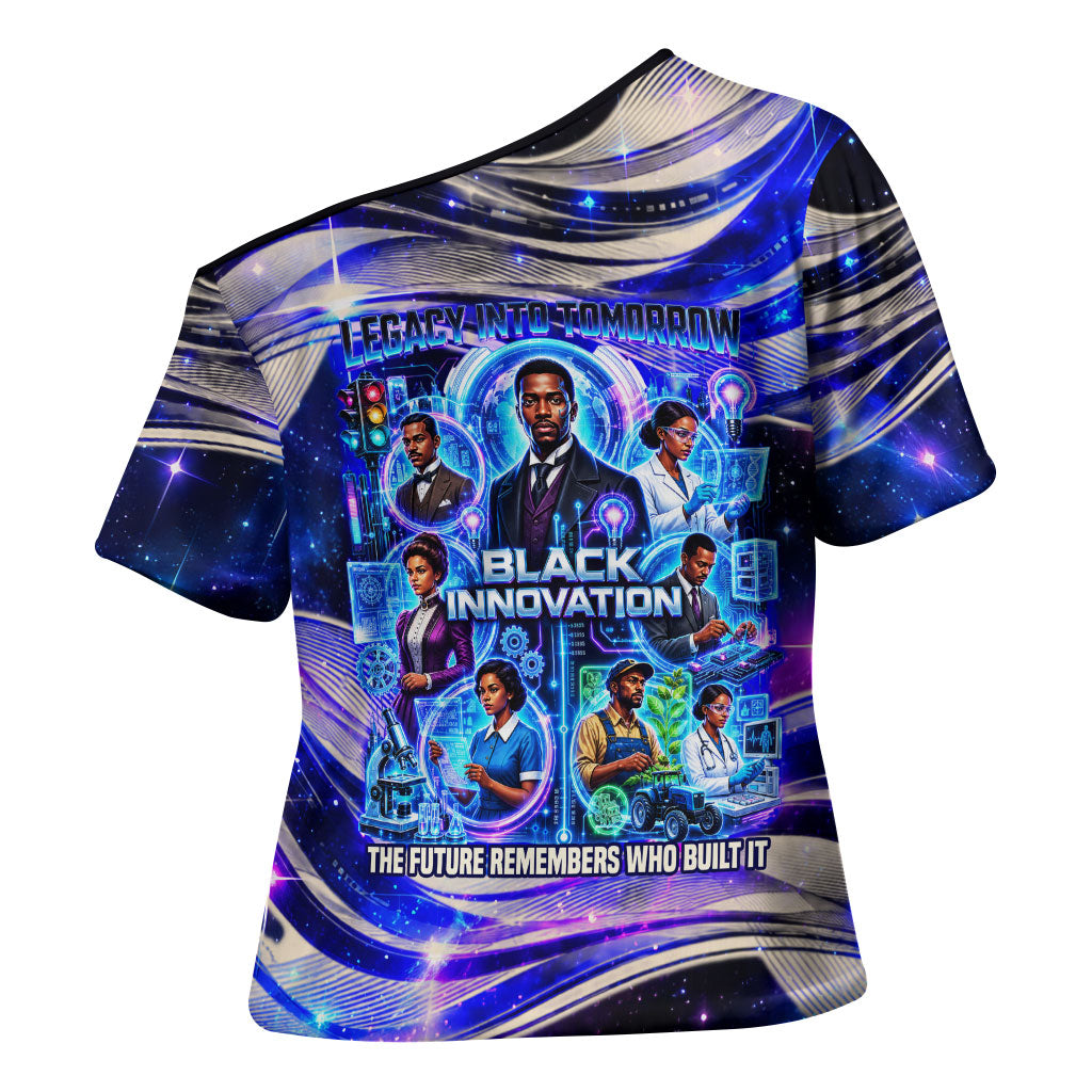 African American Inventions Black Inventors Cross Shoulder Shirt Black Excellence Heritage Tribute - Futuristic Innovation