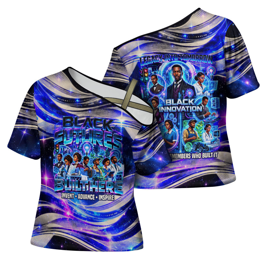 African American Inventions Black Inventors Cross Shoulder Shirt Black Excellence Heritage Tribute - Futuristic Innovation