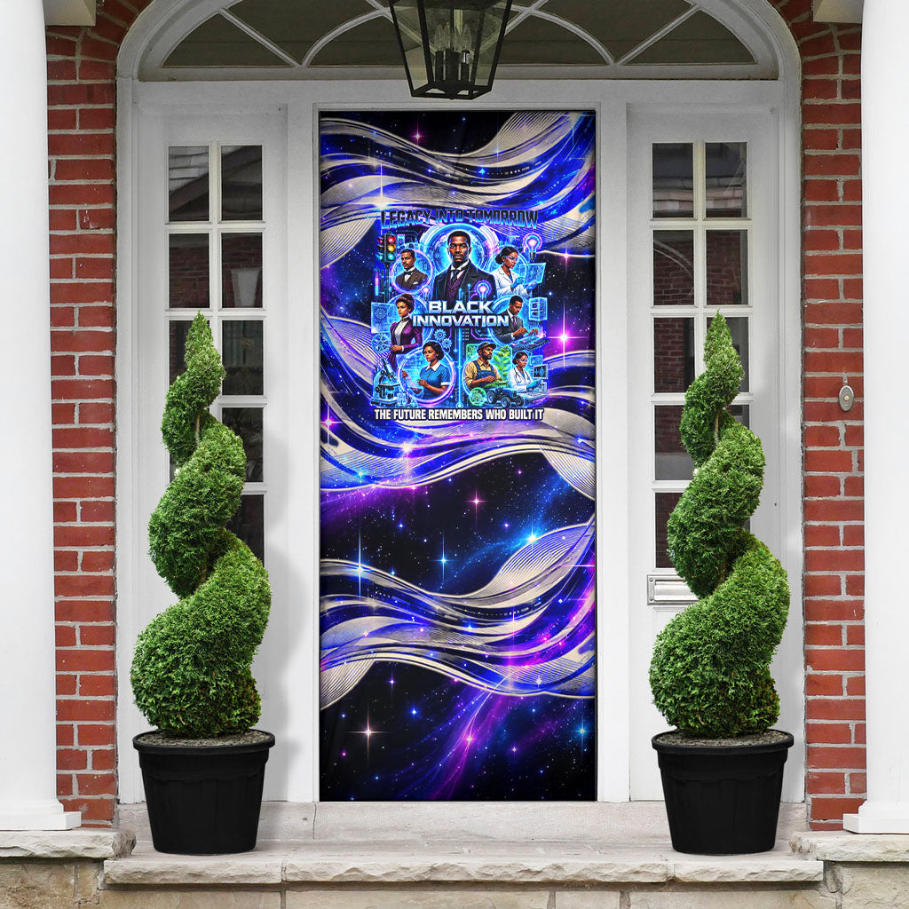 African American Inventions Black Inventors Door Cover Black Excellence Heritage Tribute - Futuristic Innovation