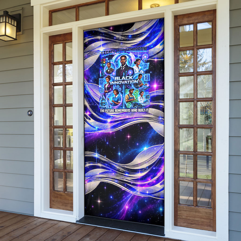 African American Inventions Black Inventors Door Cover Black Excellence Heritage Tribute - Futuristic Innovation