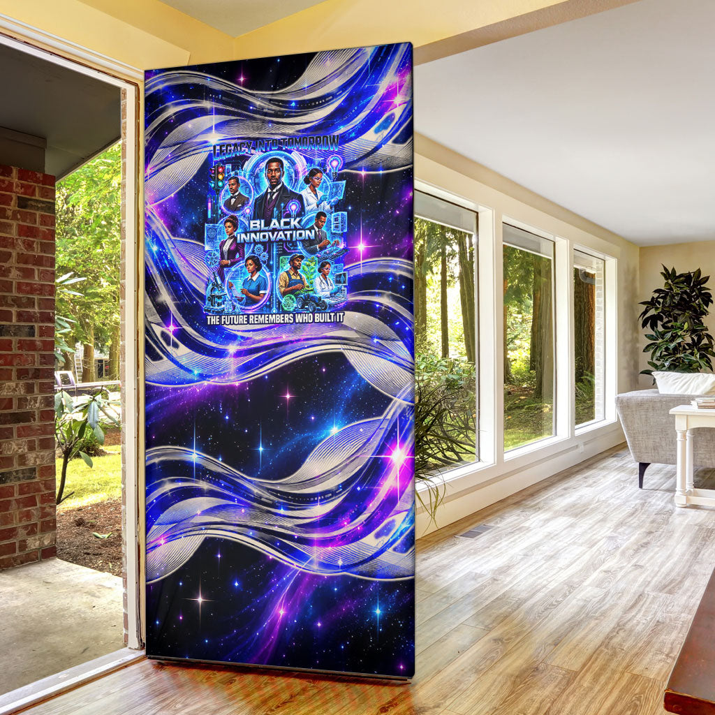 African American Inventions Black Inventors Door Cover Black Excellence Heritage Tribute - Futuristic Innovation