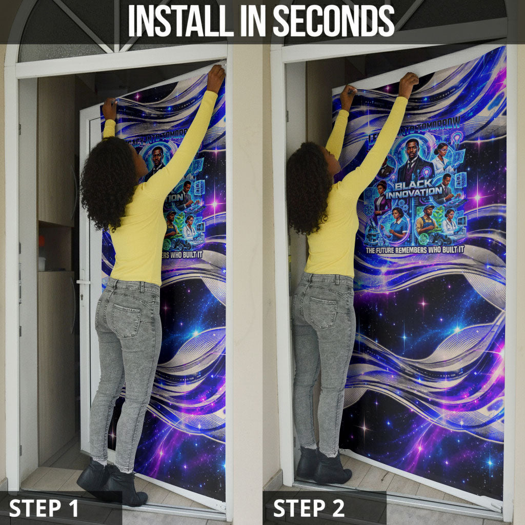 African American Inventions Black Inventors Door Cover Black Excellence Heritage Tribute - Futuristic Innovation