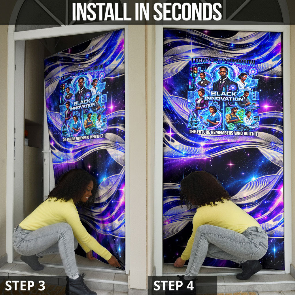African American Inventions Black Inventors Door Cover Black Excellence Heritage Tribute - Futuristic Innovation