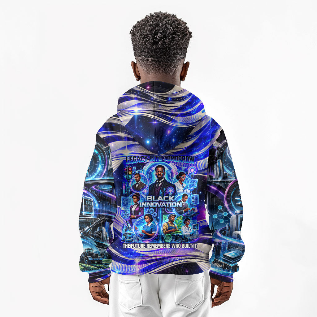 African American Inventions Black Inventors Kid Hoodie Black Excellence Heritage Tribute - Futuristic Innovation
