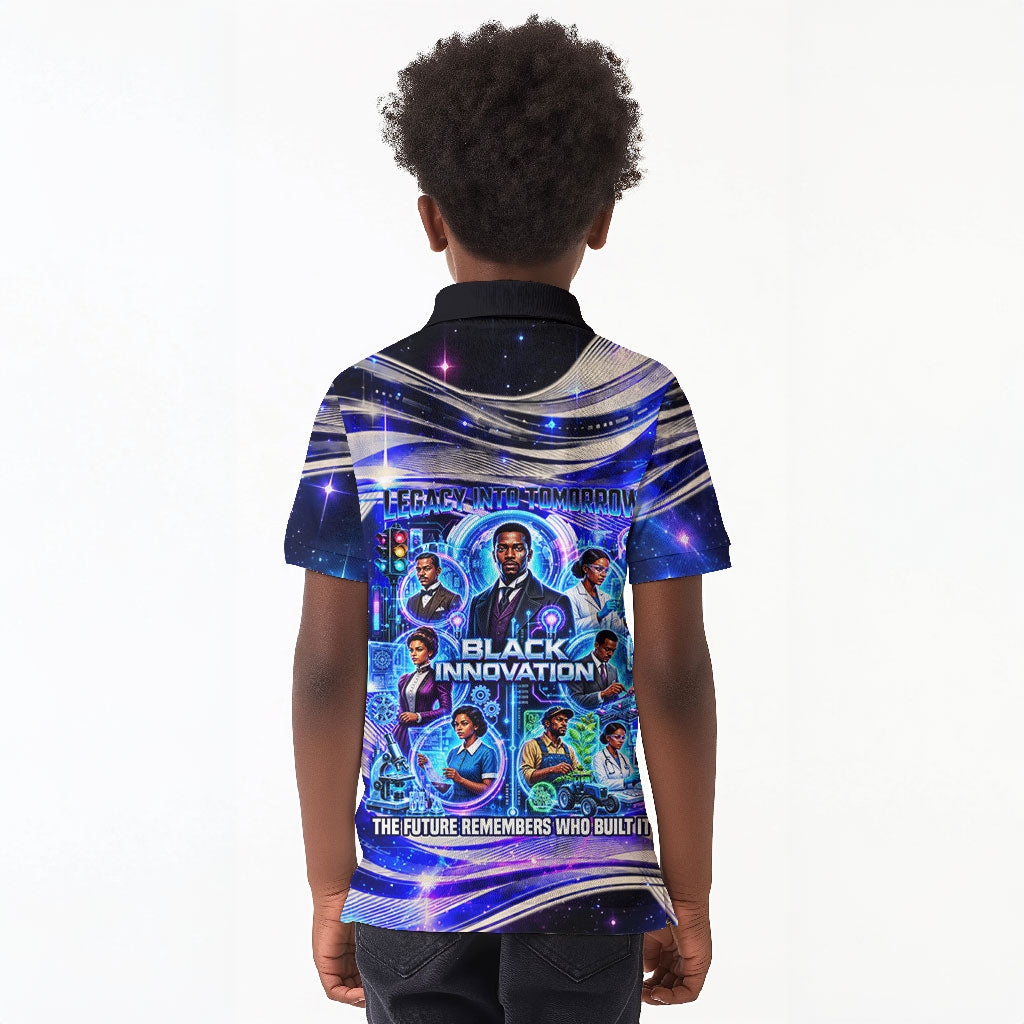 African American Inventions Black Inventors Kid Polo Shirt Black Excellence Heritage Tribute - Futuristic Innovation