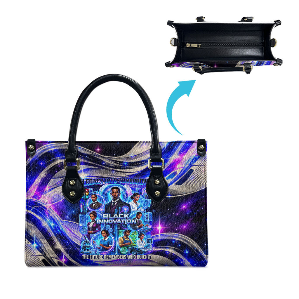 African American Inventions Black Inventors Leather Bag Black Excellence Heritage Tribute - Futuristic Innovation