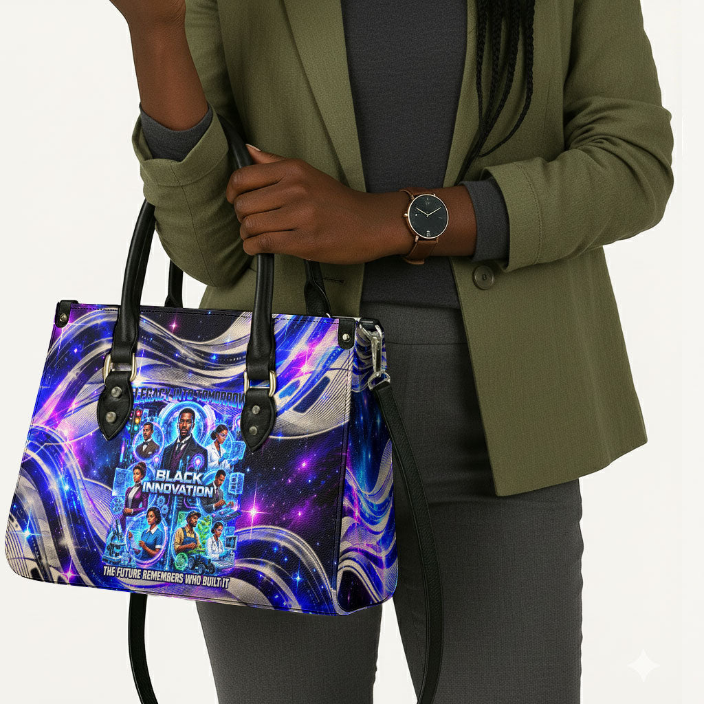 African American Inventions Black Inventors Leather Bag Black Excellence Heritage Tribute - Futuristic Innovation