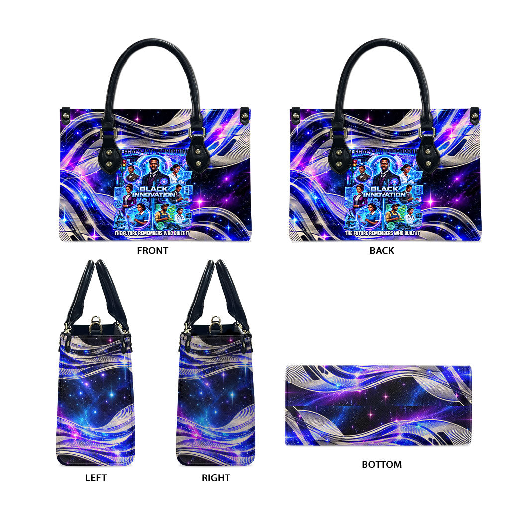 African American Inventions Black Inventors Leather Bag Black Excellence Heritage Tribute - Futuristic Innovation