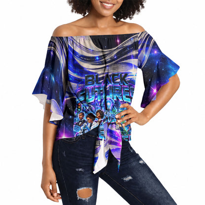 African American Inventions Black Inventors Off Shoulder Wrap Waist Top Black Excellence Heritage Tribute - Futuristic Innovation
