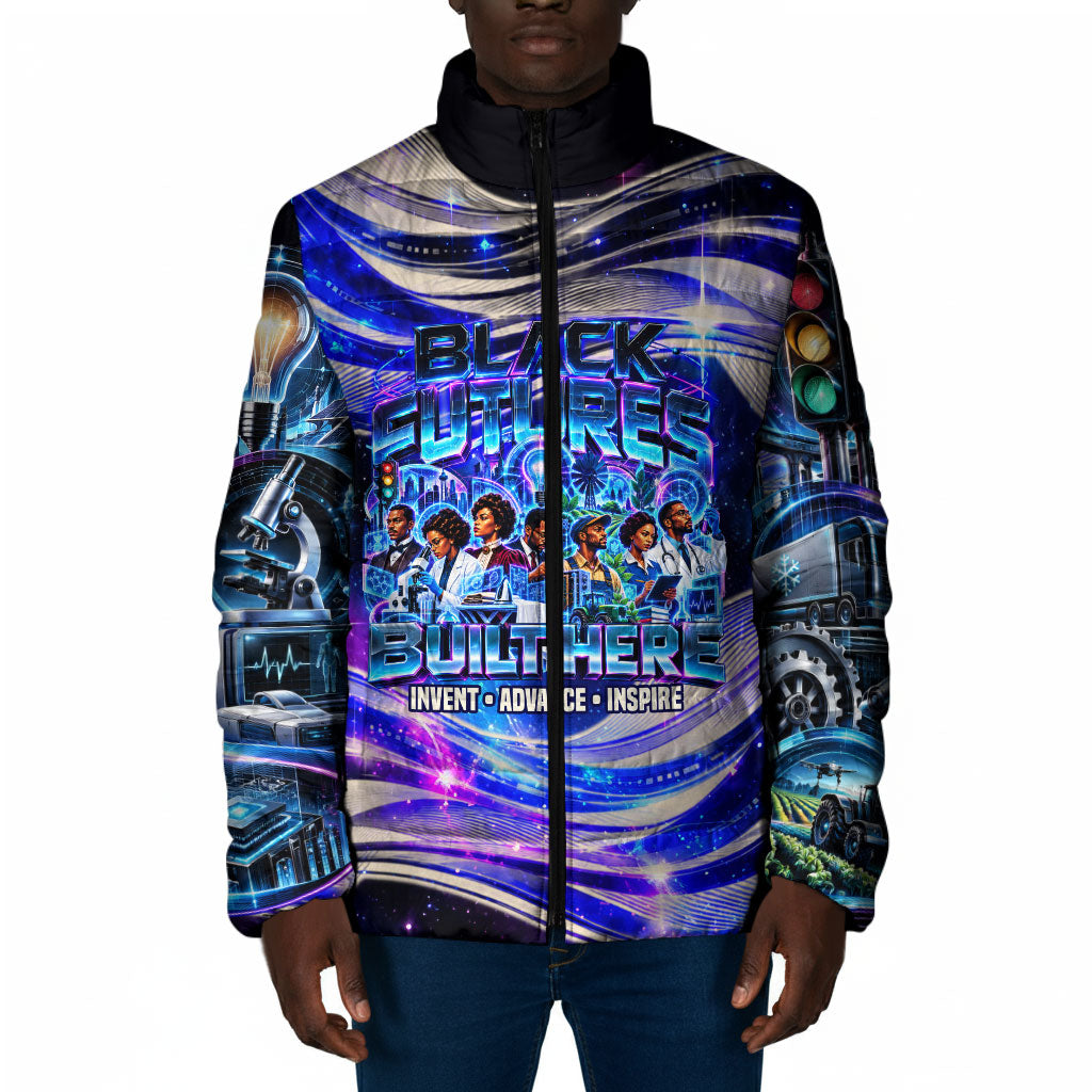 African American Inventions Black Inventors Padded Jacket Black Excellence Heritage Tribute - Futuristic Innovation