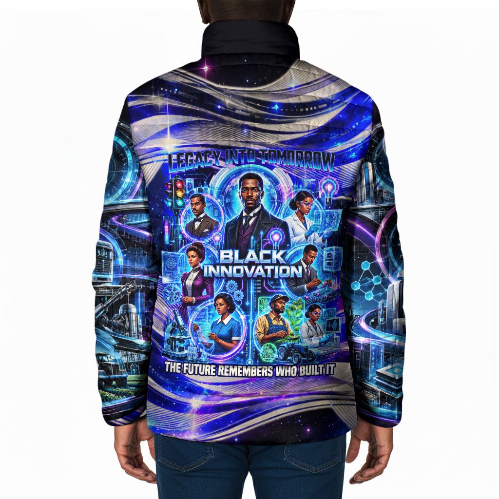 African American Inventions Black Inventors Padded Jacket Black Excellence Heritage Tribute - Futuristic Innovation