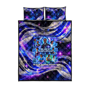 African American Inventions Black Inventors Quilt Bed Set Black Excellence Heritage Tribute - Futuristic Innovation