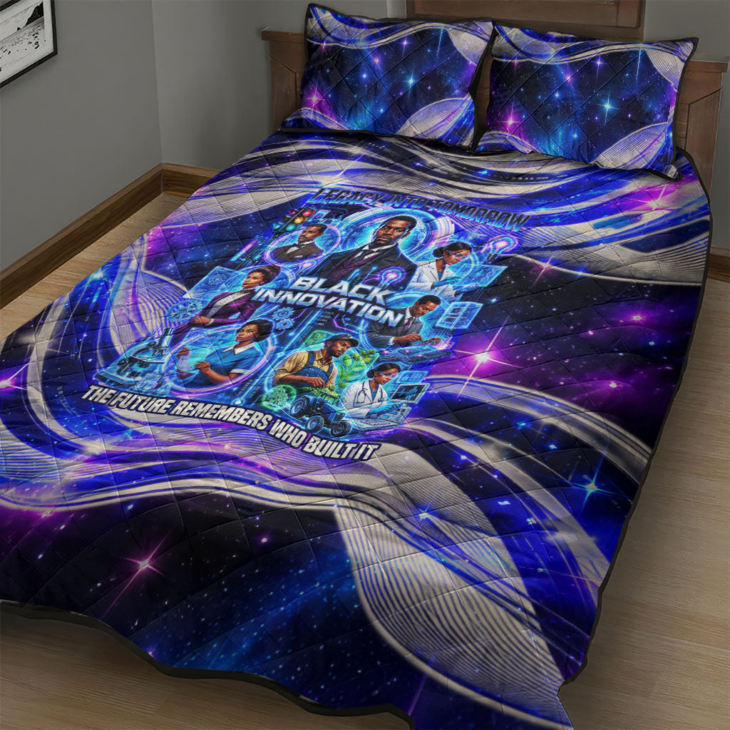 African American Inventions Black Inventors Quilt Bed Set Black Excellence Heritage Tribute - Futuristic Innovation
