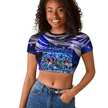 African American Inventions Black Inventors Raglan Cropped T shirt Black Excellence Heritage Tribute - Futuristic Innovation
